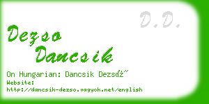 dezso dancsik business card